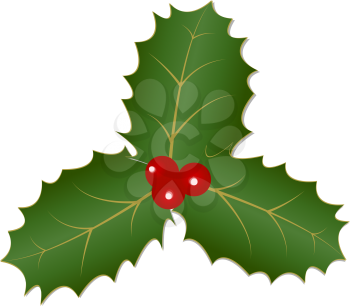 Royalty Free Clipart Image of Holly and Berries