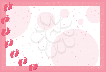 Royalty Free Clipart Image of a Background With a Baby Footprint Border