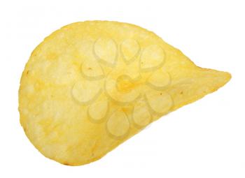 Slices of potato chips in a white background, isolated