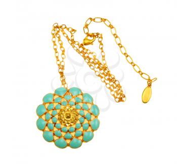Royalty Free Photo of a Pendant on a Yellow Chain