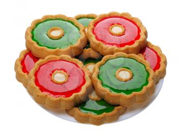 Royalty Free Photo of a Plate of Festive Cookies With Jelly