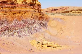 Royalty Free Photo of Coloured Desert Stones at Makhtesh Ramon, a Unique Crater in Israel