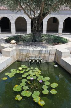 Royalty Free Photo of the Patio of The Church of the First Feeding of the Multitude at Tabgha, Near Capernaum