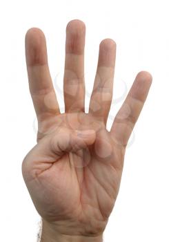 Royalty Free Photo of a Four Fingers