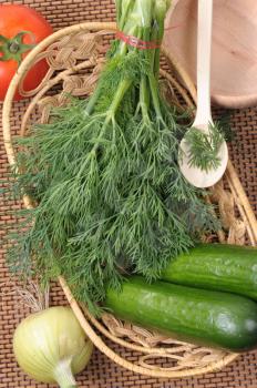 Royalty Free Photo of Dill and Vegetables