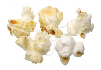 Popcorn on a white background close-up, isolated 