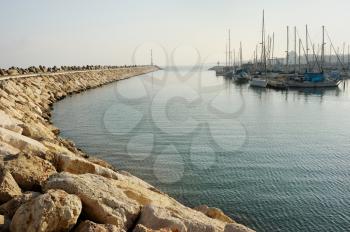 Marina of the city of Ashkelon on the Mediterranean Sea