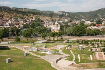 View of the old houses of Tbilisi in Georgia