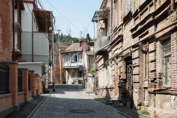 Houses in the old part of the city in Tbilisi