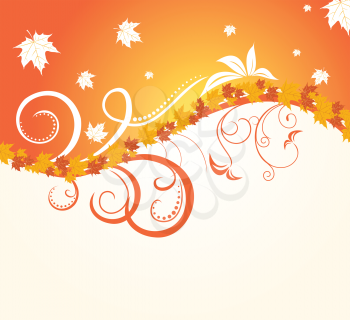 Royalty Free Clipart Image of an Autumn Floral Background