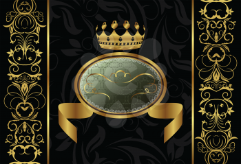 Royalty Free Clipart Image of an Ornate Crown Background