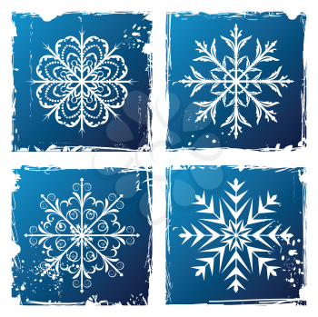 Royalty Free Clipart Image of a Set of Snowflakes