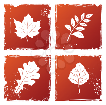 Royalty Free Clipart Image of a Set of Leaves