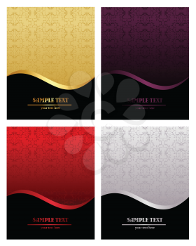 Royalty Free Clipart Image of a Set of Luxury Backgrounds 