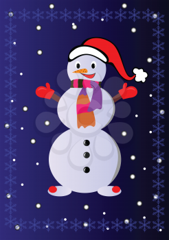 Royalty Free Clipart Image of a Snowman