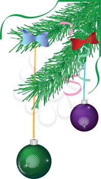 Royalty Free Clipart Image of a Christmas Tree With Ornaments 