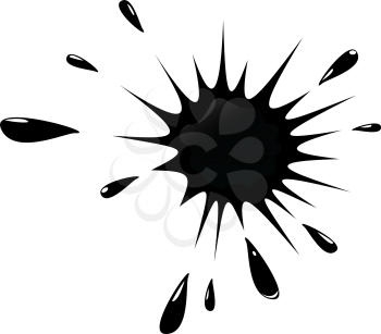 Illustration of black ink splash on white background - vector
