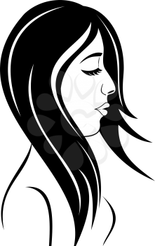 Illustration beauty face girl portrait - vector