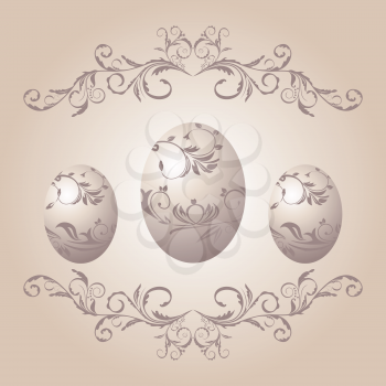 Illustration vintage Easter floral background for design  - vector