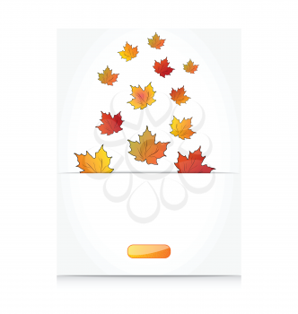 Illustration fall maple leaves, autumn background - vector