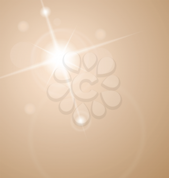 Illustration abstract star with lenses flare - vector