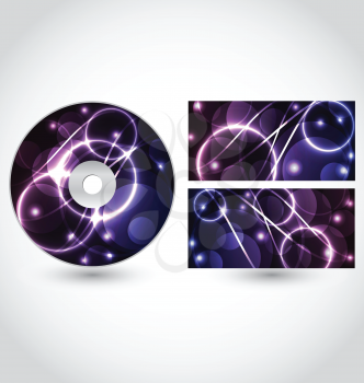 Illustration cd disk packing design template - vector