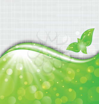 Illustration eco friendly background with leaves - vector