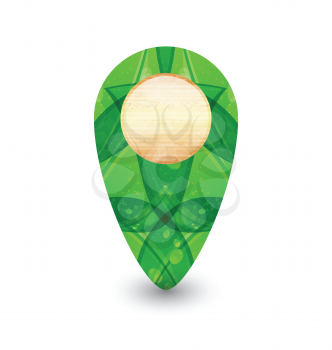 Illustration eco friendly wooden icon for web design - vector