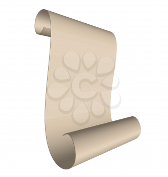 Illustration of an ancient scroll isolated on white background - vector