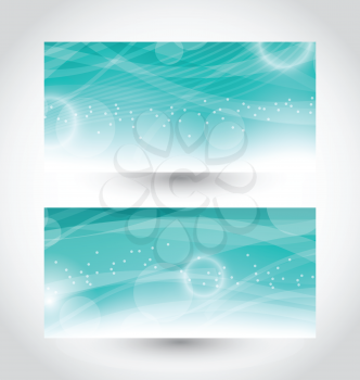 Illustration set abstract water banners, design template - vector 