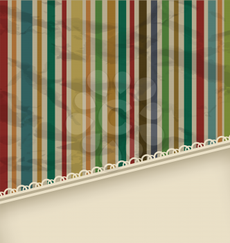 Illustration retro stripe vintage with copy space for text - vector