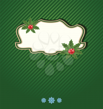 Illustration Christmas holiday card, ornamental design elements - vector