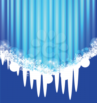 Illustration Christmas abstract wallpaper with sparkle, snowflakes - vector