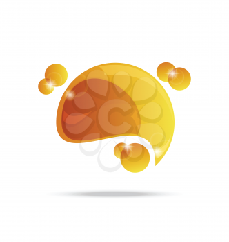 Illustration abstract yellow speech bubble isolated - vector