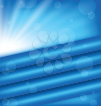 Illustration abstract background with blue rays - vector