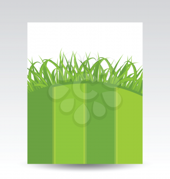 Illustration ecology card with green grass - vector