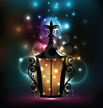 Illustration forging lantern for Ramadan Kareem - vector