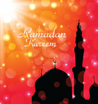 Illustration celebration card for Ramadan Kareem - vector