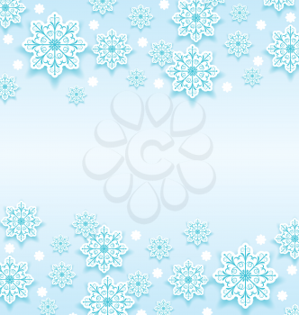 Illustration abstract winter background with snowflakes - vector
