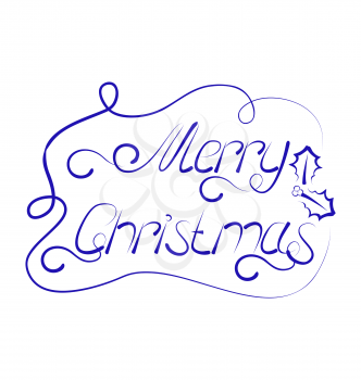 Illustration cute Christmas lettering, handmade calligraphy - vector