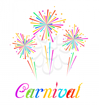 Illustration sketch abstract colorful exploding firework for Carnival party - vector