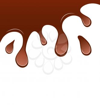 Illustration splashing chocolate background isolated on white background - vector