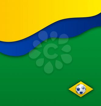 Illustration abstract wavy background in Brazil flag concept - vector 