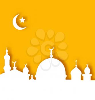 Illustration Islamic architecture background, Ramadan Kareem - vector
