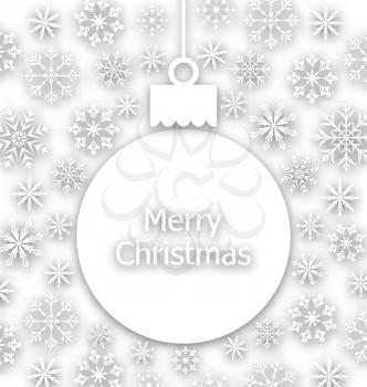 Illustration Christmas paper composition, unusual greeting card - vector