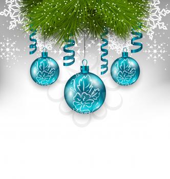 Illustration Christmas background with traditional adornment - vector