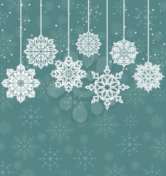 Illustration Christmas background with variation snowflakes - vector