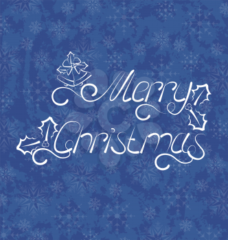 Illustration Christmas background, Merry Christmas lettering - vector