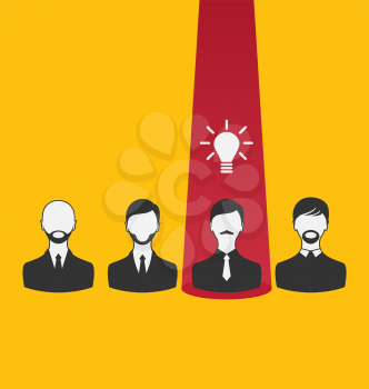 Illustration emergence new creative idea, icon of business people - vector
