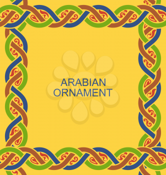 Illustration Arabian Ligature Border in Traditional Style, Ornamental Frame - Vector